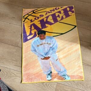 Los Angeles Laker Basketball Graphic rug with Kobe Bryant  Yellow & Purple